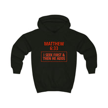 Load image into Gallery viewer, Inspiration - Matt 6:33 - Kids&#39; Hooded Sweatshirt
