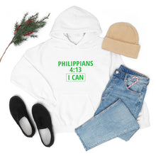 Load image into Gallery viewer, Inspiration - Philippians 4:13 - Unisex Hooded Sweatshirt
