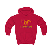 Load image into Gallery viewer, Inspiration - Romans 8:37 - Kids&#39; Hooded Sweatshirt
