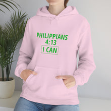 Load image into Gallery viewer, Inspiration - Philippians 4:13 - Unisex Hooded Sweatshirt

